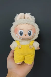 Yellow Corduroy Overalls w/ Bear Button Accents Cute Outfit Set for Labubu Doll - Picture 1 of 1