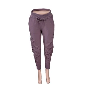 Athleta Attitude Pants Women's Size 2 Volcanic Violet Ruched Jogger Athleisure - Picture 1 of 13