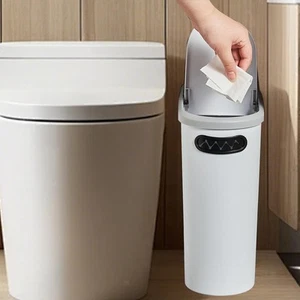 Thin Narrow Garbage Can Bathroom Trash Can 10L Modern Paper Basket Organizer - Picture 1 of 7