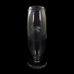 Vaso con uccellino del paradiso, capanna di Giuseppina, decoro tagliato Venceslao Benna - Foto 1 di 4