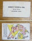 Vintage 1950s Business Card George's Tavern & Pool Ruthven Iowa Risque Comic