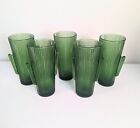 Vintage 16 oz. Libbey Saguaro Cactus Glass Green Tumbler 7” Tall 1970s Set Of 5