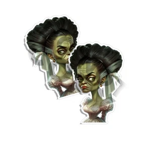 Lily Frankenstein Wife Decals Gothic Horror Stickers Hand Drawn Art Vinyl 2 Pack - Bild 1 von 3
