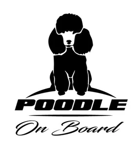 Poodle on Board car sticker decal in WHITE OR BLACK - Picture 1 of 1