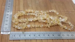 Collier baroque chips CITRINE 90 cm long mineraux lithotherapie reiki esoterisme - Picture 1 of 1