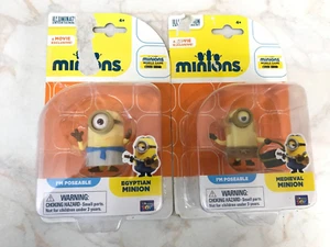 Minions Movie Egyptian & Medieval Minions Poseable Figures x 2 ~NEW damaged~ - Picture 1 of 10