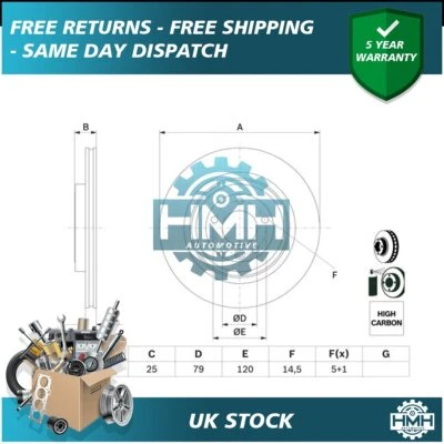 Fits Land Rover Range Sport 3.0 D TDV6 4.4 5.0 HMH Rear Brake Disc LR033303 - Image 1 of 4