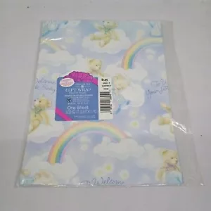 Vintage American Greetings Baby Boy/Teddy Bear Gift Wrap Sheet-1323F-Shower-NEW - Picture 1 of 7
