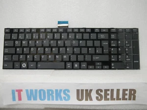 NEW Toshiba Satellite Laptop keyboard UK Glossy Black H000037100 MP-11B56GB-528 - Picture 1 of 2