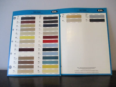 PAINT COLOR REFERENCE FORD PASSENGER 1983 SAMPLE PAINT CHIPS C-I-L FREE SHIPPING - Image 1 of 3