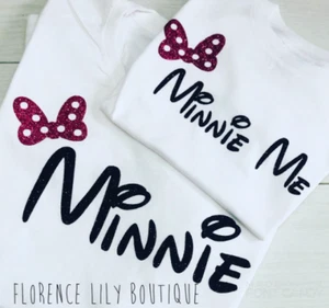 Mama & Daughter Matching Minnie Mouse Minnie Me T Shirt Set Twinning UK Seller - Picture 1 of 1