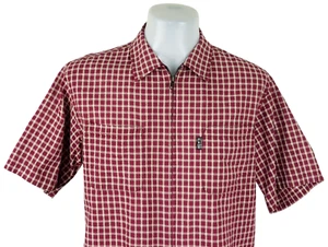 CONVERSE ALL STAR Mens Maroon S/S ZIPPED SHIRT Seersucker Cotton - L - 46" - £69 - Picture 1 of 12