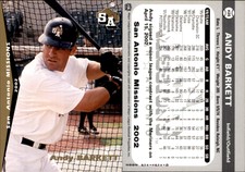 Andy Barkett 2002 Grandstand San Antonio Missions #NNO Card *AutographDen*