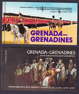 Гренада - Гренадины группа из 2 специальных буклетов с самоклеящимися марками, как новые без наклеек и следов - Изображение 1 из 2