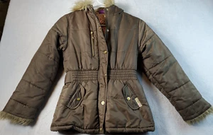 Disney Jacket Youth Size 7/8 Brown 100% Nylon Long Sleeve Pocket Hooded Full Zip - Picture 1 of 11