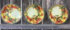 New Listing1 Vintage Signed Peggy Karr Hand Crafted Art Glass Plate Yellow & Orange Flowers