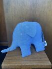 Janie And Jack Blue Elephant Rattle Plush Stuffed Animal Blue Fabric Retired
