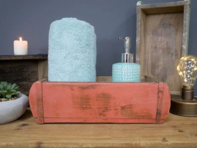 Wooden Brick Mould Upcycled Original Pink 31 x 15 x 9 cm Recycled vintage - Image 1 of 4
