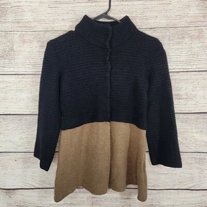 Fusun Turkey Extrafine Merino Wool Sleeveless Cardigan Sweater Small - Picture 1 of 10