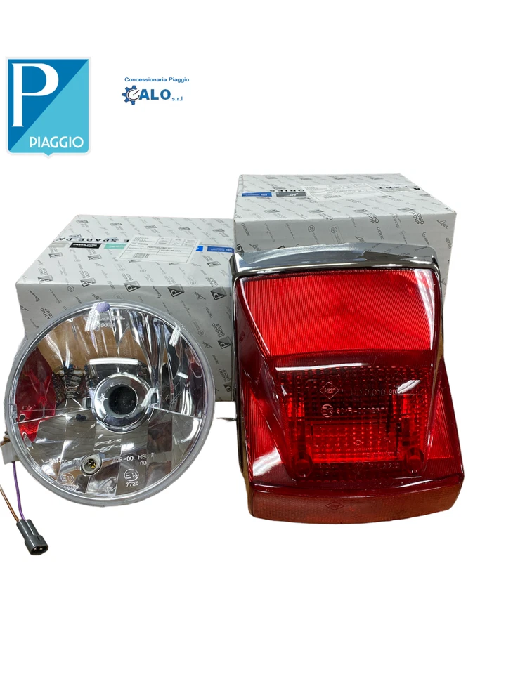 FARO FANALE ANTERIORE E STOP POSTERIORE ORIGINALI PIAGGIO VESPA PX FRENO A DISCO - Immagine 1 di 1