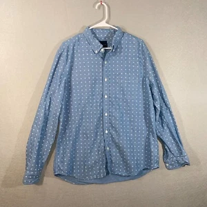 American Eagle Button Up Mens XL Blue Geometric Long Sleeve Collared Casual - Picture 1 of 10