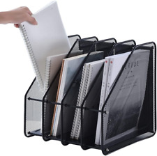 Mesh Vertical Desktop File Organizer, 4 Sort Document Organizer Desk Folder Hold