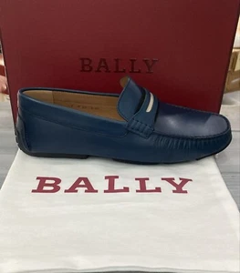 BALLY Mocassino Scarpa uomo man blu Size 42 UK 8 US 9(insole 28 cm)BLB004 - Picture 1 of 10