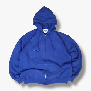 VINTAGE Lee Blank Hoodie Jumper Fits Medium M Mens Blue Full-Zip 90s Relaxed - Picture 1 of 10