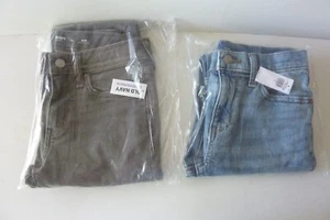 2 pairs Old Navy Girls Size 10 slim  Skinny Built-In Tough Jeans Blue + Gray - Picture 1 of 8