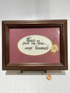 Vintage Framed/Matted Calligraphy "There's No Place Like Home Except Grandma's" - Picture 1 of 2