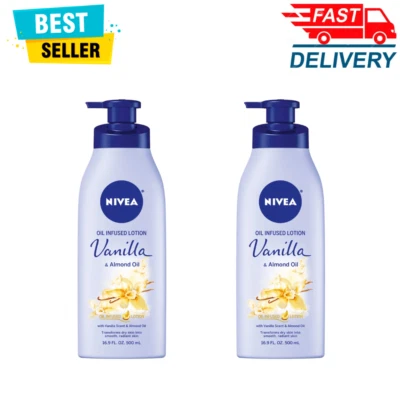 NIVEA Oil Infused Body Lotion, Vanilla and Almond Oil, 16.9 Fl Oz ( Pack of 2 ) - Image 1 of 4