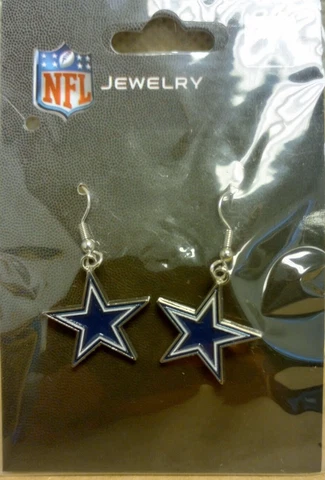 Dallas Cowboys Trendy Earring's with Colorful Logo - NFL Licensed Jewelry Cover