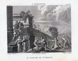 C.POELENBURG"Das Martyrium von S.Etienne" Rad.m.Kst. 1814-13x15,5 cm be Filhol - Picture 1 of 2