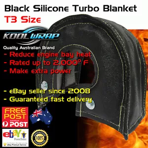 TURBO BLANKET T3 Black Beanie Cover Hi Temp Heat Shield With Mounting Springs - Picture 1 of 8
