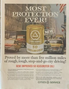 1963 Cities Service 5D Koolmotor Motor Oil PRINT AD New York City Taxi VTG 1960s - Picture 1 of 5