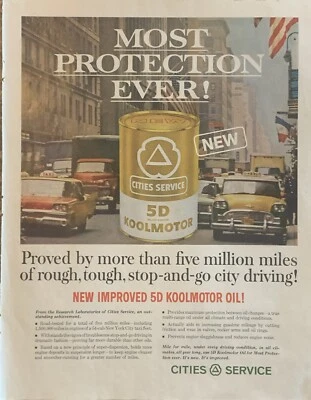 1963 Cities Service 5D Koolmotor Motor Oil PRINT AD New York City Taxi VTG 1960s - Image 1 of 4
