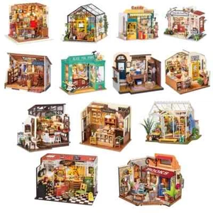ROBOTIME Dollhouse DIY 3D Wooden Miniature DollHouse 1:24 Building Kit LED Light - Picture 1 of 162