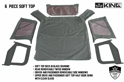 Puertas superiores blandas de repuesto King 4x4 para Jeep Wrangler TJ 97-06 14010135  Foto 1 de 4