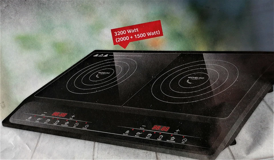 MICHELINO Doppel-Induktionkochplatte 2000 + 1500 W Doppelinduktionskochfeld