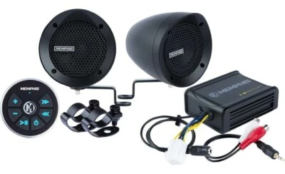 Memphis MXABMB2BT 2 Black Bullet Style Powersports Speaker Kit With Bluetooth - Image 1 of 4