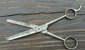 Vintage Hot Drop Forged Steel Hair Thinning Shears Scissor Italy SammAnn 1 - Picture 1 of 7