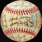 Hank Aaron Ernie Banks 1980'S Cracker Jack Old Timer's Game Signed Baseball Bas