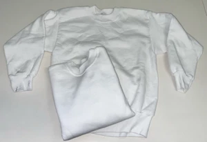 Lot of 2 White Sweatshirts Vintage Hanes - Youth Small - NEW! - Picture 1 of 3