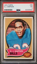 1970 Topps Football OJ Simpson rookie #90 PSA 3 - centered and sharp card
