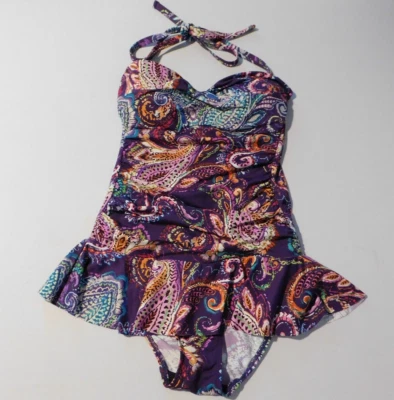 Ralph Lauren One Piece Swimsuit Captiva Paisley Skirted LR0FY12 Size 4 - Image 1 of 4