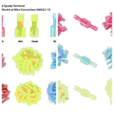 10-22 Gauge Nylon Male Female Insulated  Terminal Spade Crimp Connectors Set - Image 1 of 4