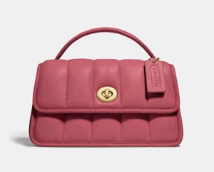 Coach Turnlock Clutch 20 w/ quilting Crossbody Satchel Bag ~NWT~ Rouge C3845 - Picture 1 of 5
