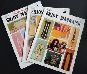Macrame Instructions - Enjoy Macrame - Lot of 3 Booklets - 1981 - Picture 1 of 7