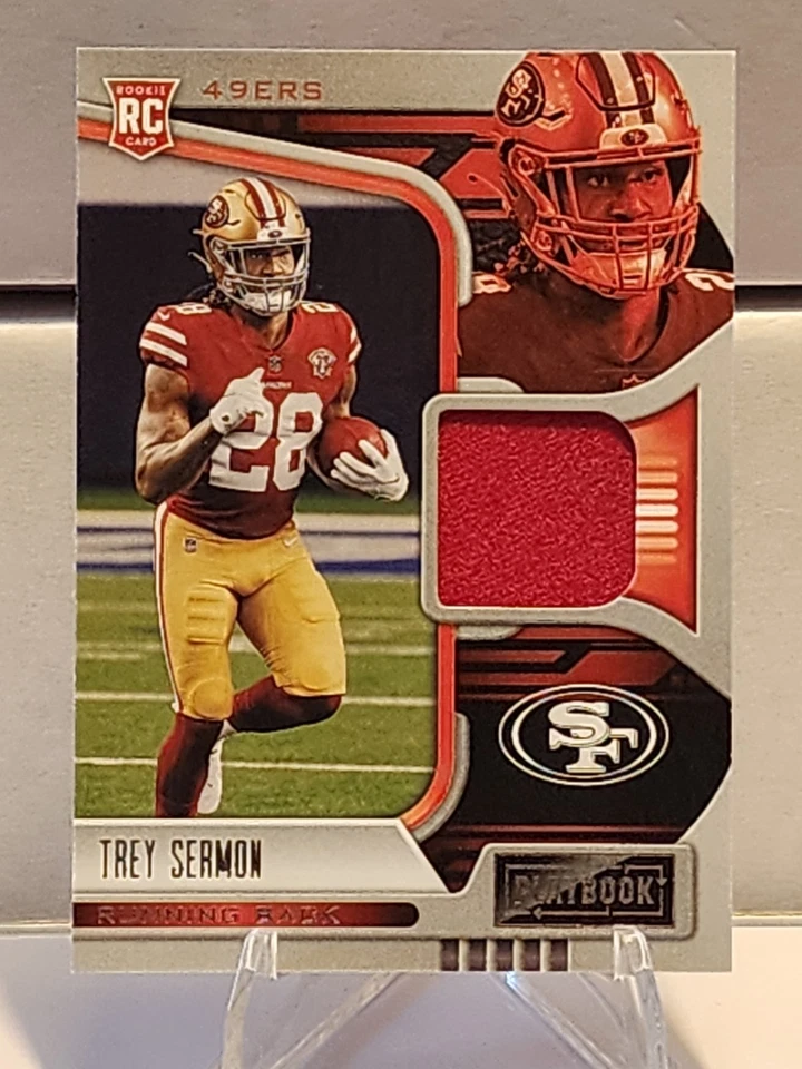2021 Panini Playbook - Rookie Materials Trey Sermon #RMA-TSE (MEM, RC) - Image 1 of 2