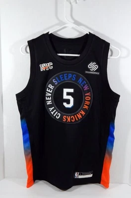 Camiseta deportiva negra auténtica City Nike de los New York Knicks Immanuel Quickley #5 para jóvenes nueva con etiquetas L 9S Foto 1 de 4